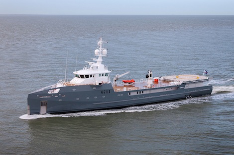 Image for article Damen 67m Sea Axe Hull 6711 completes sea trials